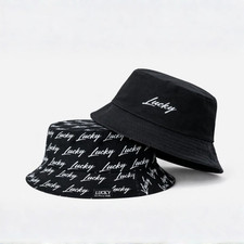 Reversible Bucket Hat Unisex Mens Womens Cotton Sun Beach Summer Embroidered New