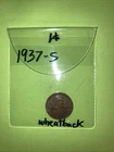 1937-S Lincoln Wheat Cent/Penny 1c Circulated Coin Good Condition FREE SHIPPING