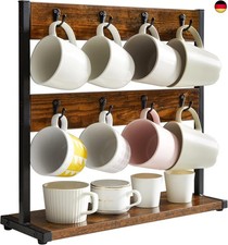 IBUYKE Vintage Tassenhalter mit 16 Haken, Kaffeetasse Halter für Küchentheke, B