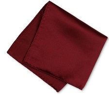Construct Men's Solid Pocket Square Rosewood, One Size 