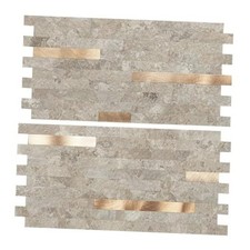 -Sheet Peel and Stick Collage Tile for Kitchen 5.9" x 12" 20 Ecru Slate