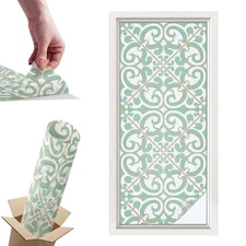 Frosted Window Film Self Adhesive Privacy Classic Elegance Art Green