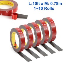 1 10x Heavy Duty Double Sided Foam Adhesive Tape Automotive Mounting Tape 10ft
