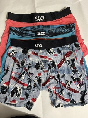 New Saxx Vibe Boxer Brief Underwear Super Soft & Sport Mesh BallPark SZ M (3PacK