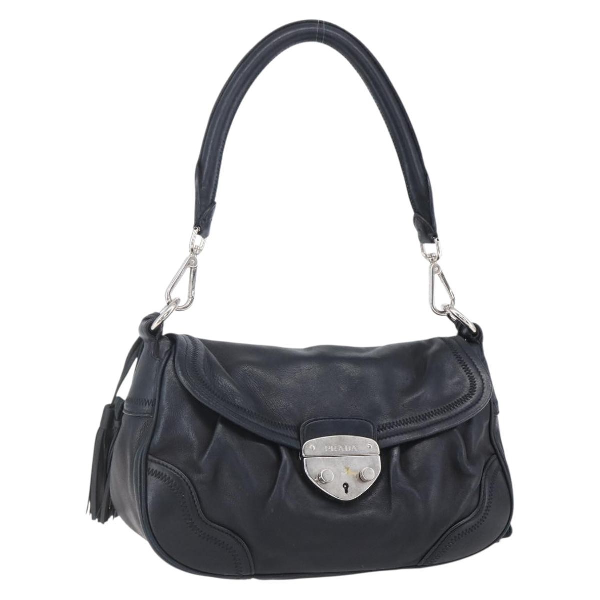 Prada Pushlock Shoulder Bag Leather Black Leather | eBay Prada Pushlock Shoulder Bag Leather Black Leather | eBay
