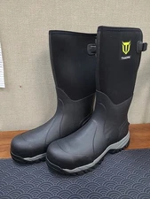 NEW TideWe Waterproof Steel Toe Anti-Slip Work Boots - Black Size US 11