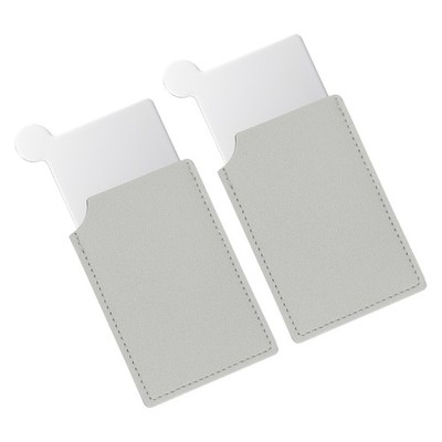 2Pcs Small Pocket Mirror Travel Mirror, Gray(2.5 x 3.66 Inch)