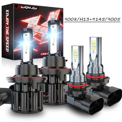 Combo  H13 9008 9145 9140 LED Headlight Bulb High Low Beam Fog Light 6000K