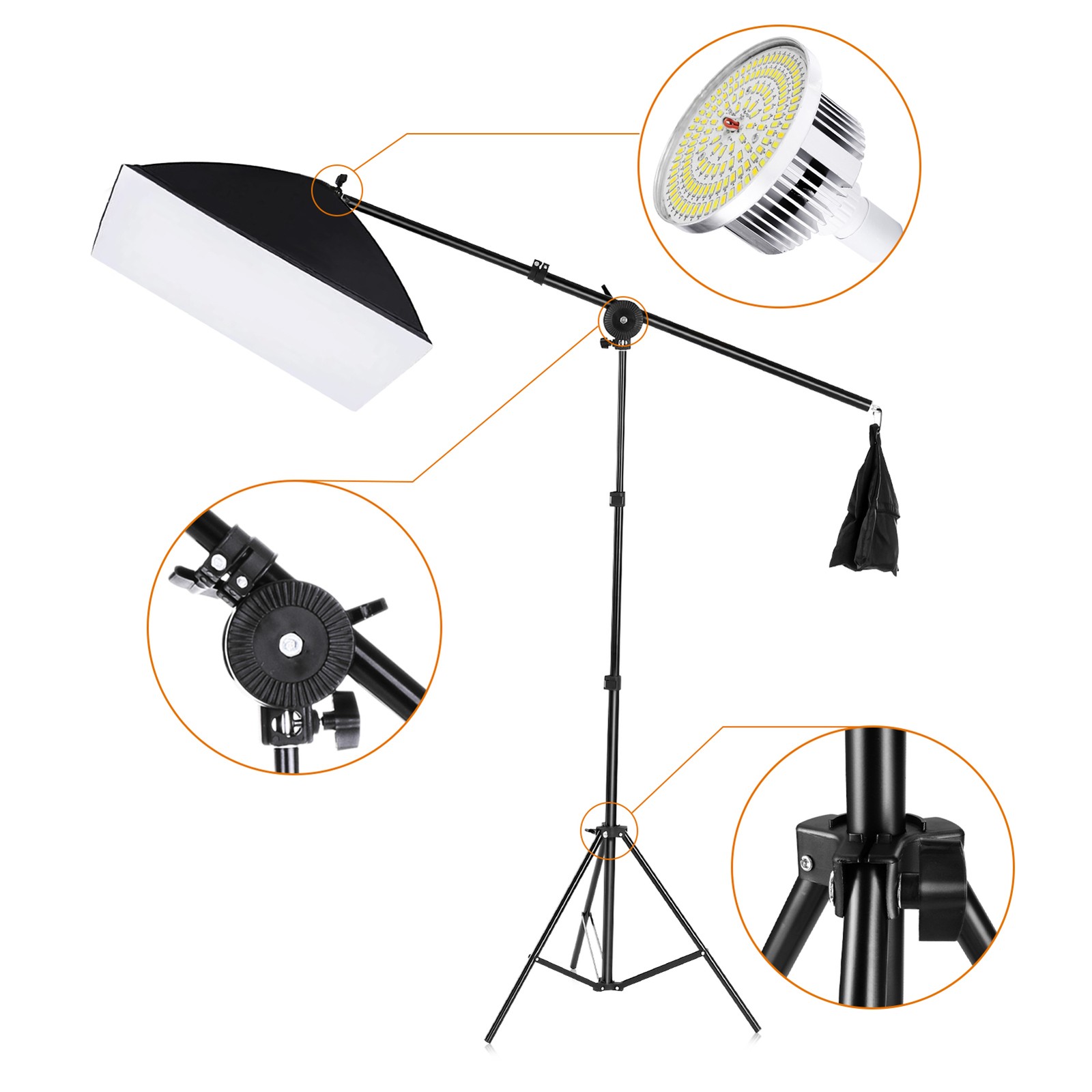 Photo Studio Photography 85W Light Kit Softbox Backdrop Stand Remote Control Set