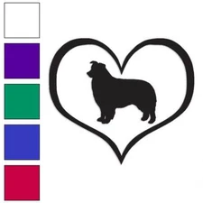 Love Border Collie Dog Heart, Vinyl Decal Sticker, Multiple Colors & Sizes #1429