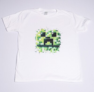 Brandneu - weiß - Mine Craft - Creeper T-Shirt - Alter 9/11