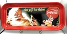VTG Drink Coca-Cola the Gift For Thirst Santa Metal Serving Tray 8 1/2 x 19"