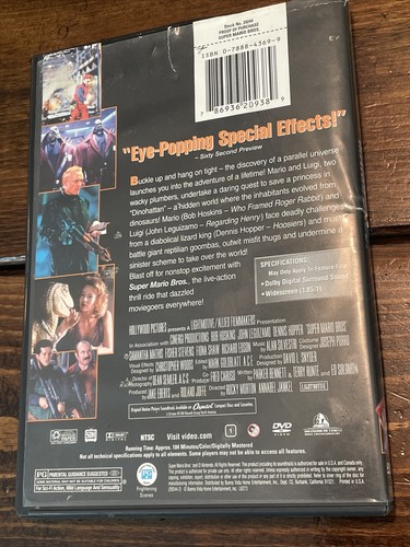Super Mario Brothers (DVD, 1993) Vintage 90s Bob Hoskins, John Legguizamo - 第 2/5 張圖片