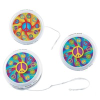 Metal Yo Yos With Peace Sign - Pack Of 12 - 2 Inches Metal Yo Yos With Peace Sign - Pack Of 12 - 2 Inches
