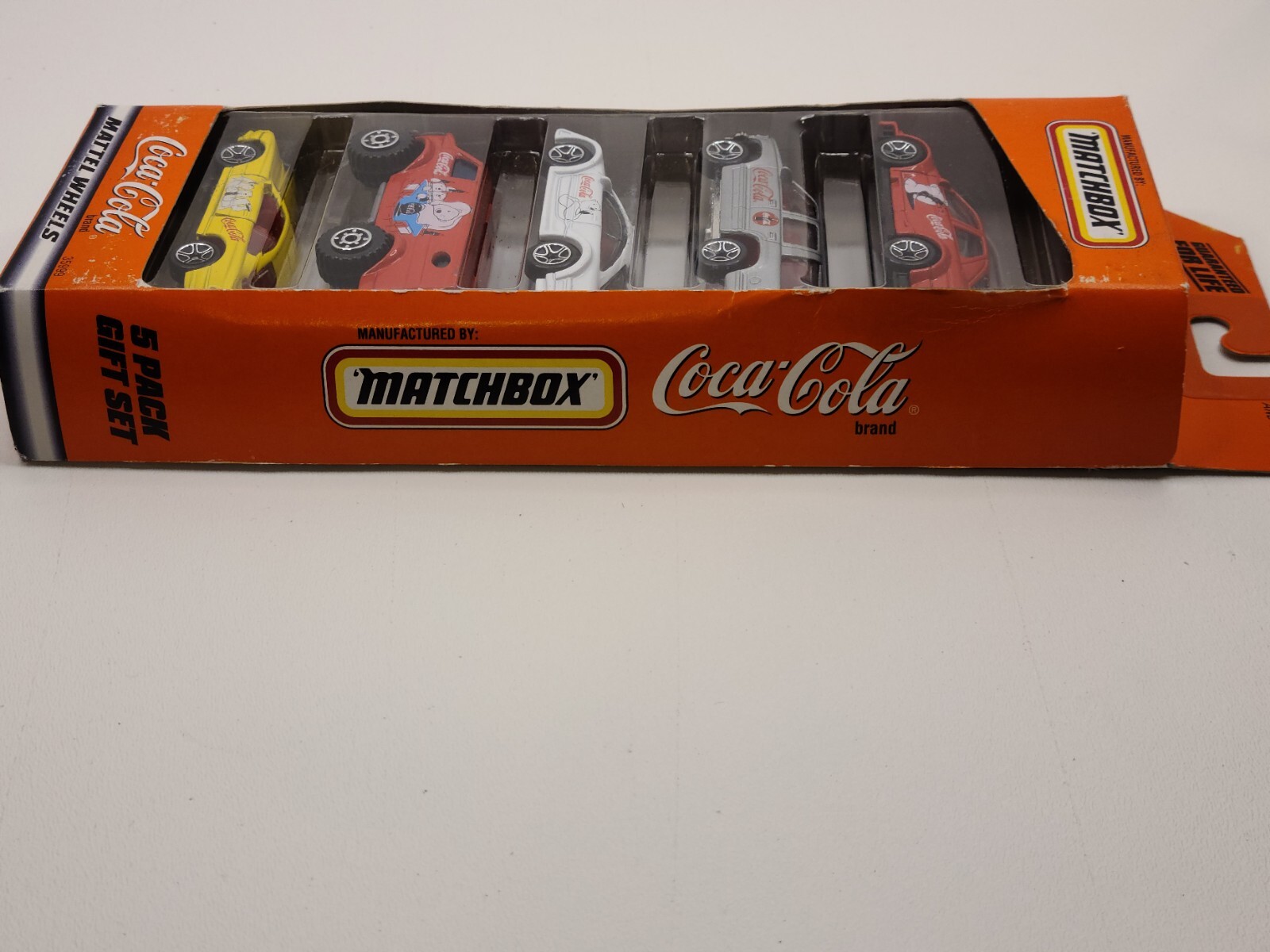 1998 5 Pack Gift Set Of Coca Cola Matchbox Cars Mattel Wheels # 35999 NIB New 