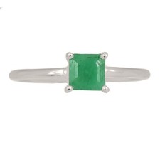 Natural Emerald 925 Sterling Silver Ring Jewelry s.7 CR68339