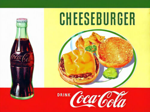 1958 Eat Cheeseburger. Drink Coca-Cola 11 x 14" impression photo - Photo 1 sur 1