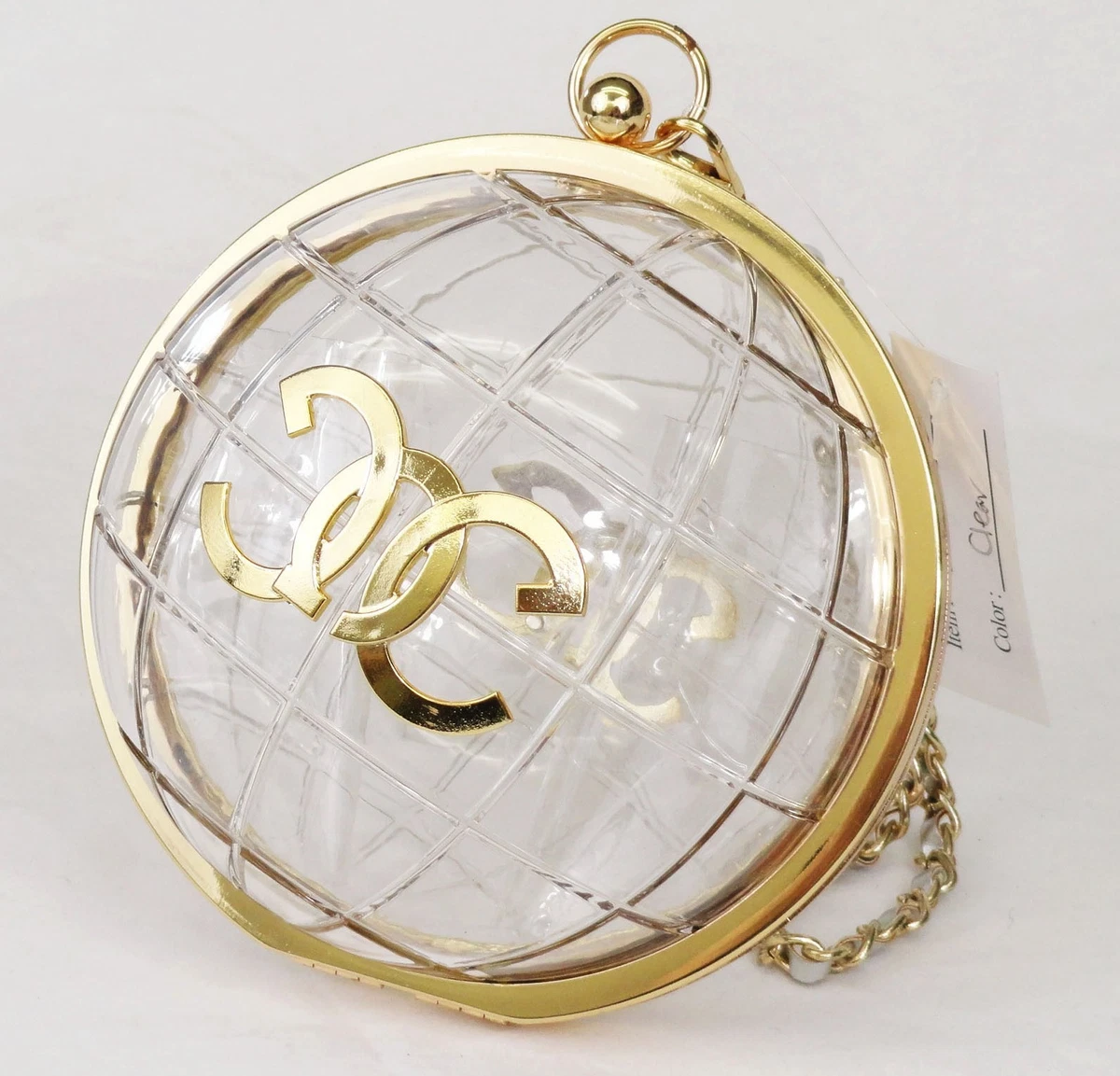 Fashion Globe Shaped Clutch Womens Clear Acrylic Evening Bag Handbag Purse 15001