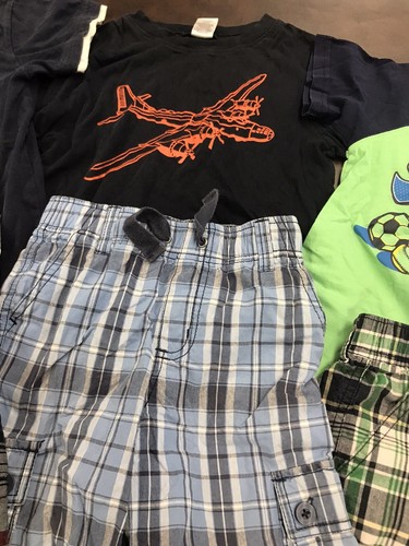 Lote de 6 camisetas cortas Gymboree a cuadros de verano talla 5/5 azules verdes imperdibles para niños - Imagen 10 de 12