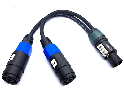 Y-Kabel Verteiler Speakon Stecker Neutrik NL4FXX-W-L auf 2 x Buchse/Kupplung