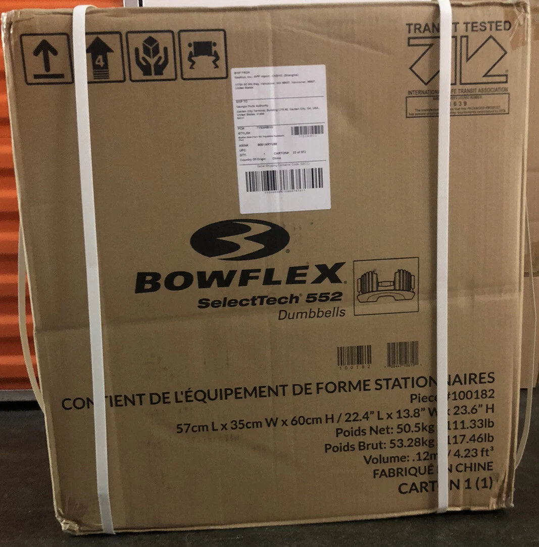 Bowflex SelectTech 552 TWO Adjustable Dumbbells BRAND NEW Factory Sealed