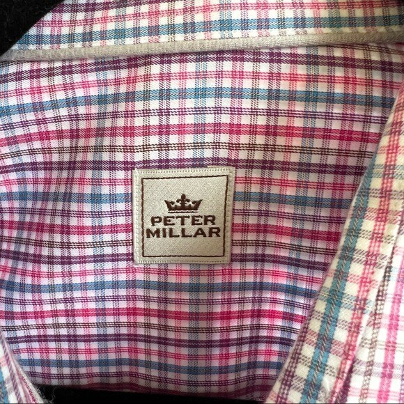 Peter Millar Multi Spring Colors Plaid Cotton But… - image 4
