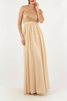 vestito lungo rosa con brillantini