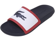 Lacoste Men's Croco-Slide-TRI2 Sandals Slides White/Navy/Red