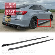 For Honda Civic 2022-2025 V Style Glossy Black Side Skirts Extension Splitters