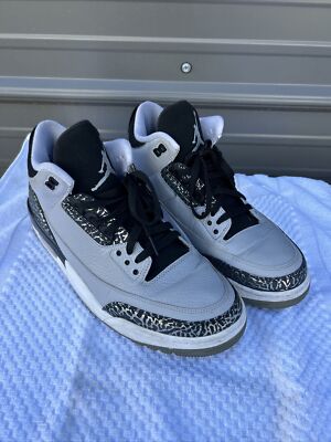 Size 13- Jordan 3 Retro Wolf Grey 2014 Black Cement Cool  display picture 1