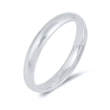 925 Sterling Silver Wedding Band Ring Genuine Solid Width 3mm Sizes 2-16