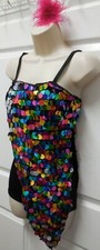 Camisole Shorty unitard Spangle Cabochon Pointed Accent Dance Costume Ad/Ch Sze