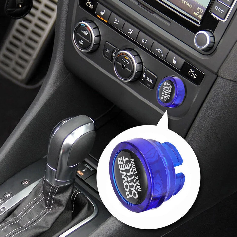 Car Interior Cigarette Lighter Cover Power Outlet Button Socket Plug Cap Cover - Image 2 of 4