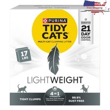 Multi Cat Clumping Litter 4 in 1 Odor Control Lightweight Low Dust 17 Lb Box New