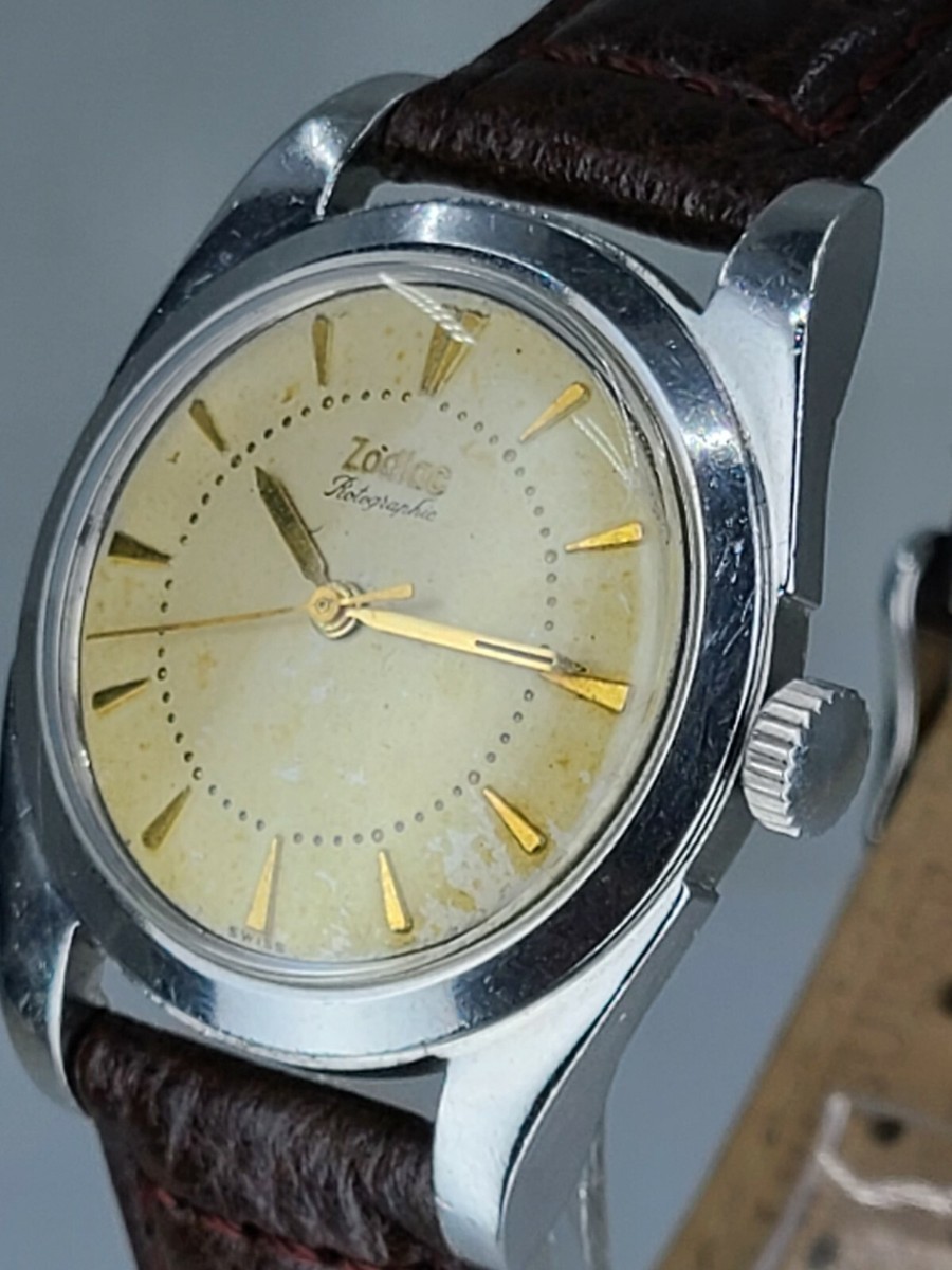 VINTAGE MENS 17J ZODIAC ROTOGRAPHIC AUTOMATIC SERVICED STUNNING