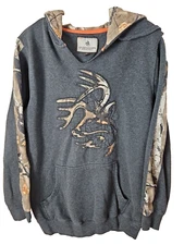 Legendary Whitetails Gray Camo Hoodie Sweatshirt Men's Small Original Deer Gear