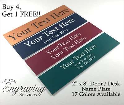 USA NAME PLATE SIGN FOR OFFICE DESK OR DOOR CUSTOM PERSONALIZED ENGRAVED 2" X 8"