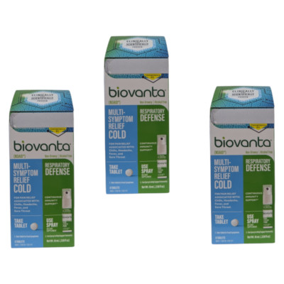 3 x Biovanta New & Improved Dual Action Throat Spray Convenience Kit EXP 8/2026