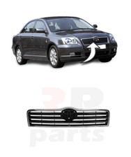 FOR TOYOTA AVENSIS 03 - 06 NEW FRONT BUMPER UPPER CENTER GRILLE BLACK / CHROME