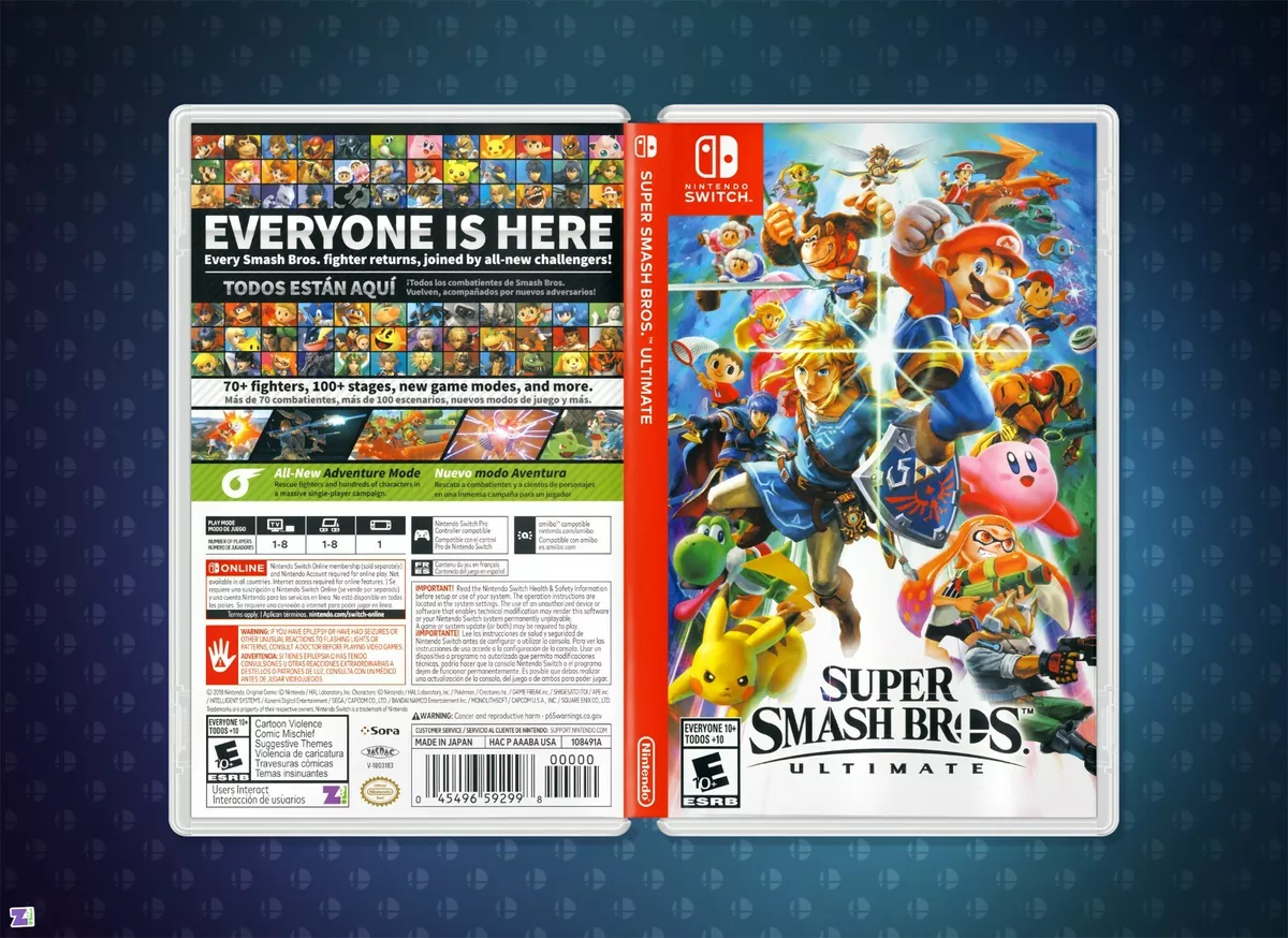 Super Smash Bros Ultimate: Replacement Cover Art Insert & Case Nintendo  Switch | eBay