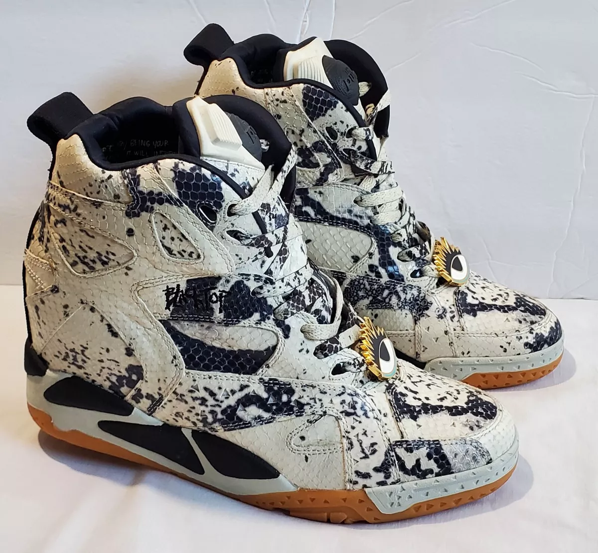 Nwob Reebok Pump X Melody Ehsani Blacktop Wedge White/Black/Yellow Eye |