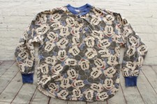 Vintage MICKEY MOUSE Disney ALLOVER Print Mouse Buttons Pajama Shirt Small