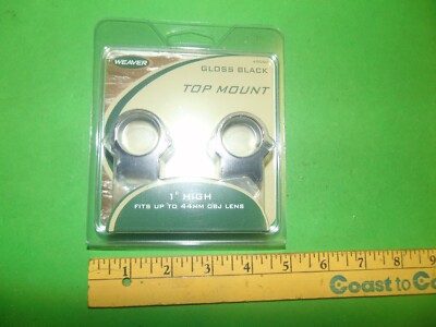 Weaver Mounts 49050 Weaver Detachable Top Mount 1'' High 1'' Diameter Gloss Black