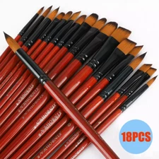 Artist Paint Brush Set 18pcs Taklon Brushes for Watercolor Acrylic Painting