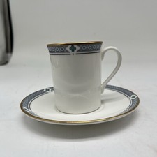 St Michael Felsham Fine Bone China Cup & Saucer made in England white blue gold