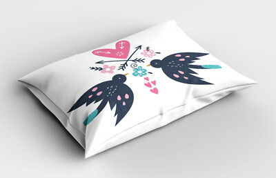 Kopfkissenbezug Flauschig Modern Chic Boho Hippie Romantische Vögel Floral