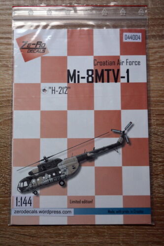 Mi-8MTV-1 “H-212″ Croatian Air Force 044004 Ze-Ro Decals 1:144  Model Decals - Afbeelding 1 van 2