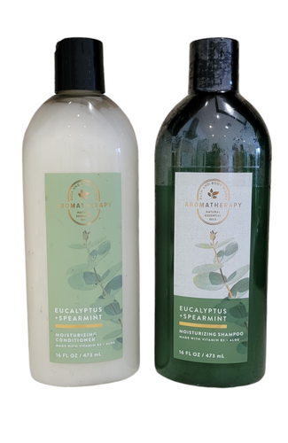 NEW Bath & Body Works Eucalyptus Spearmint Hair Shampoo & Conditioner Set, 16 oz
