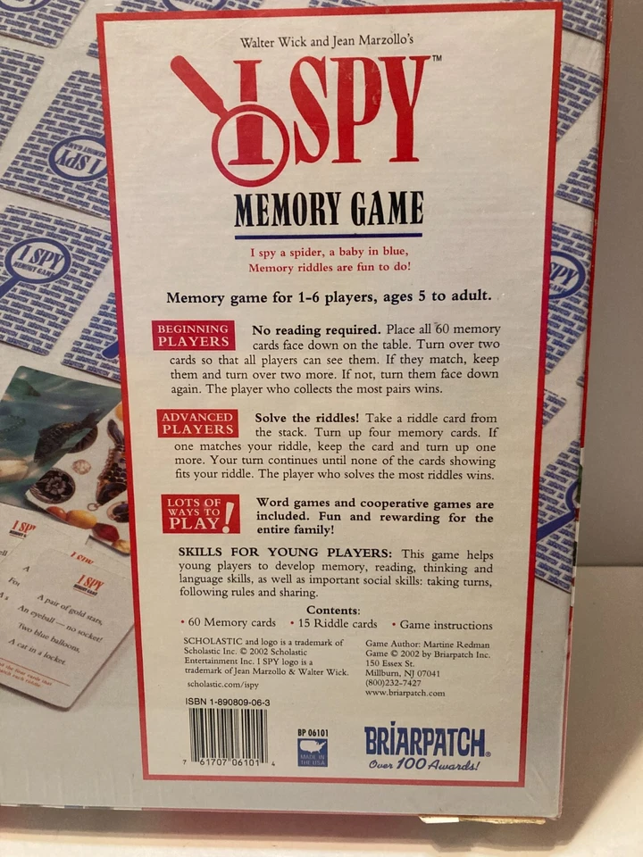 NEW Sealed Briarpatch I Spy Memory Board Game - Image 3 of 3