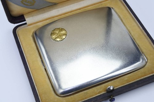 Estuche Cigarrillo Plata 950 Estuche Japonés Meiji Taisho Raro Y Precioso Antiguo - Imagen 2 de 8